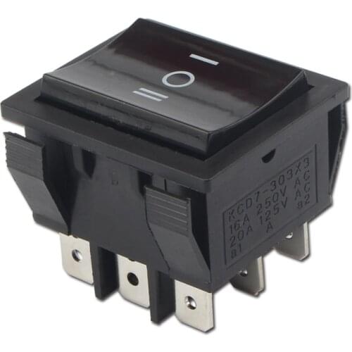 1PCS KCD7-303 perforate 28 x 31 mm 9 pin ON - OFF - ON boat rocker switch power switch Button switch