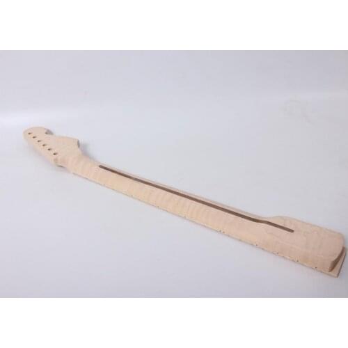 1Pcs Left-hand Electric Guitar Neckflam maple +Maple 22Fret 25.5inch Handmade Unfinished