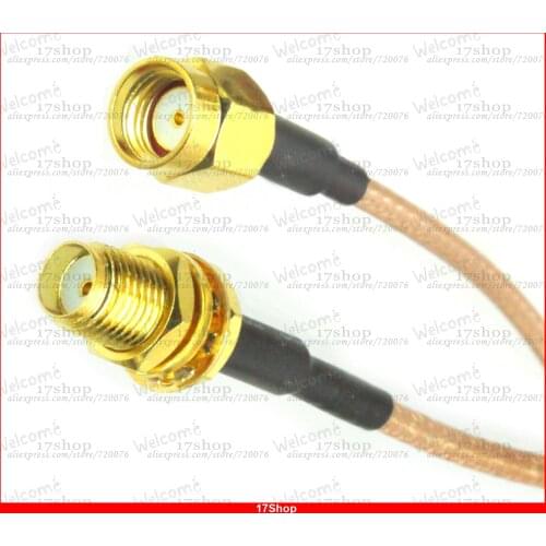 10PCS RP-SMA male TO SMA female nut bulkhead center RG316 cable pigtail 30 cm