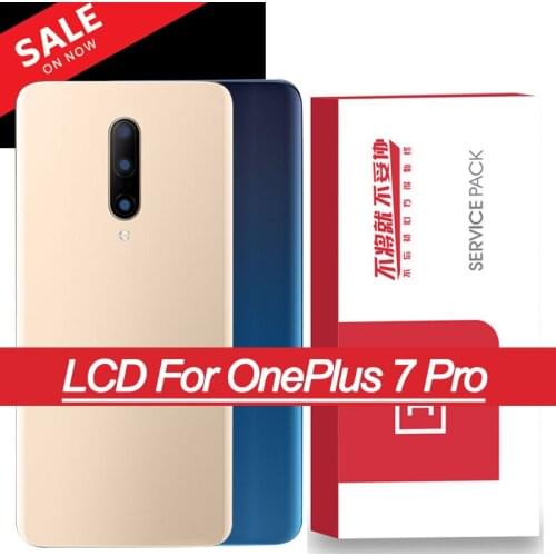 100% Original Back Battery Cover Rear Door Housing Case for OnePlus 7 Pro With Camera Lens + Adhesive Tape Repair Parts