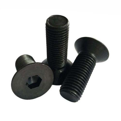 100 PCS M2.5 x 16mm Allen Bolt Hex Socket Flat Head Screw Alloy Bolts Screws Black