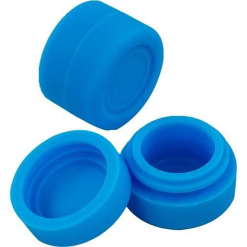 5pcs/lot 3ml Non-stick Silicone Storage Box Small Wax Oil Container Mini Dab Jars Bottle Blue