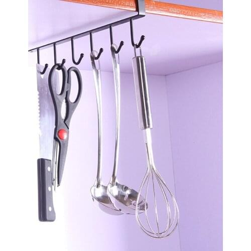 100pcs Kitchen Iron Seamless Hook Hook Cabinet Porter Multifunctional Series Hook Wardrobe 6 Crocheting Rack Of Baking Tools