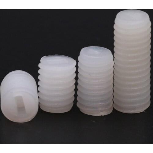 20pcs Nylon machine meter set screw plastic flat end headless m3m4m5m6m8m10m12