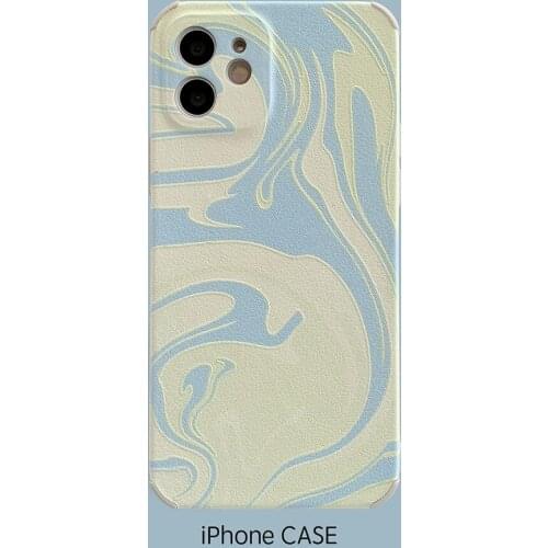 Watercolor Blue White Phone Case For iPhone 11 12 Pro Max Mini SE 2020 6 7 8 Plus XS X XR High Quality Soft Cases Leather Cover