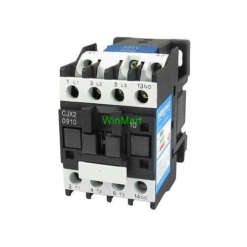 CJX2-0910 660 Ui 20A lth 3 Poles NO 35mm DIN Rail AC Contactor 220V Coil