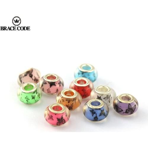 2Pcs Childrens Bracelet Beaded Resin Glossy Butterfly Flower Beaded Making Mens and Womens Childrens Brand Bracelets Gifts