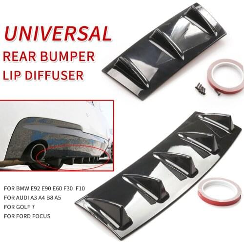 Rear Bumper Lip Diffuser Fin Shark Style Universal Car-Styling fit bmw e92 e90 e60 f30 f10 audi a3 a4 b8 a5 golf 7 ford focus