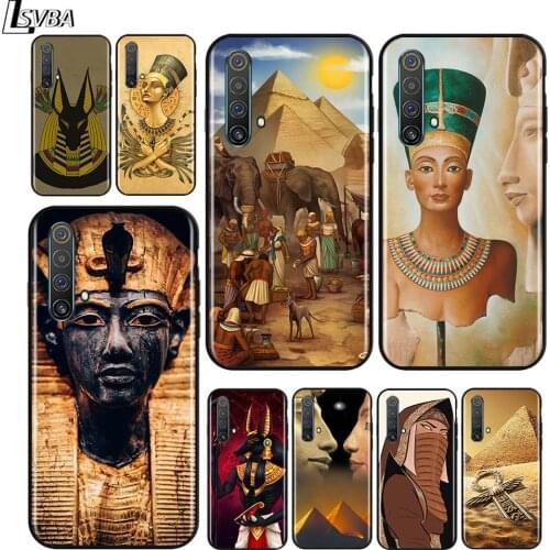 Egypt Nefertiti Anubis Ankh for OPPO Realme V15 X5 X3 X50 X7 X2 C17 C11 C3 C2 7 7i 6 6S 6i 5 Narzo 20 Pro Black Phone Case