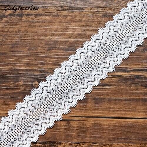 5 Meters 4.5cm Wide Scalloped Stretch Lace Trim Elastic Lace Fabric Lingerie Clothing Wedding Lace Materials Handmade DIY Crafts