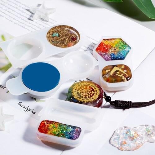 Orgen Pendant Mold DIY Crystal Epoxy Resin Mold Glossy Diamond Cut Round Pendant Mold For Jewelry Making