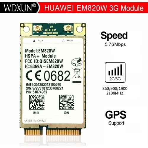 HuaWei EM820W 3G Network MINI PCIE Card HSPA+ ModuleUMTS/HSDPA/HSUPA/PA+ HSPA+ GPS