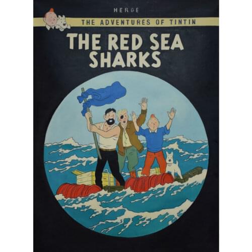 Canvas Paintings Modern Hand painted Wall picture Contemporary Art Oil Painting The Adventures of Tintin Home decor 75x100cm