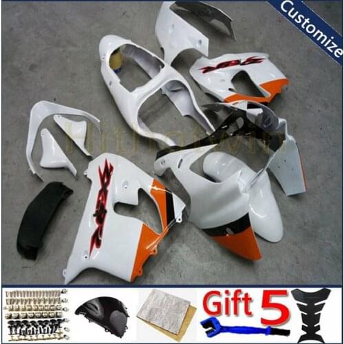 Motorcycle bodywork kit For ZX9R 2000 2001 ZX-9R 00 01 ZX 9R ABS plastic Fairings hull Custom white orange