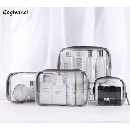 Cosmetic Bags Make Up Transparent Large Capacity Toiletry Portable Waterproof Storage Simple Travel Zipper Trendy Ins Functional