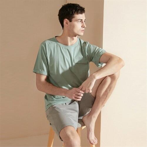 Summer Cotton Modal Pajama Sets Mens Loungewear Pijama Hombre Pyjamas Men Pajamas Sleepwear Nightwear Plus Size Homewear