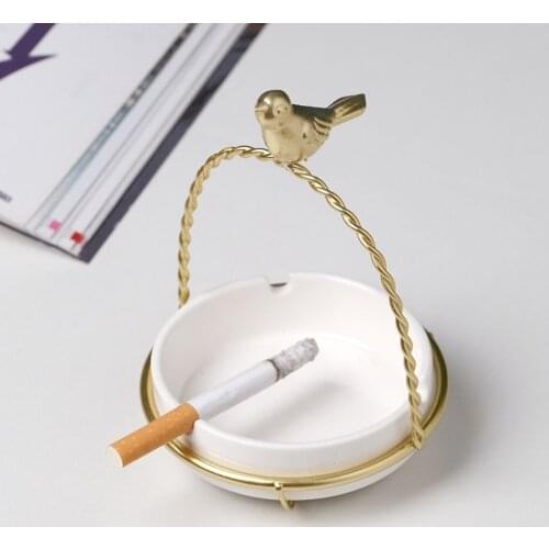 Metal decoration ashtray living room home Nordic creative ceramic ashtray office decor smoking accessories Christmas gifts