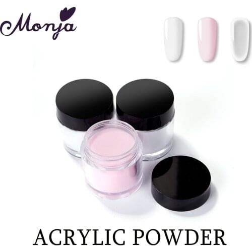 Monja 3 Colors Clear Pink White French Nail Art Tip Extension DIY Painting Carving Crystal Polymer Acrylic Powder Manicure Tool