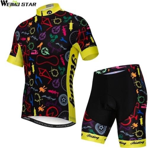 Weimostar MTB Bike Clothing Men Summer Short Sleeve Cycling Clothing Quick Dry MTB Bicycle Wear Breathable Cycling Jersey Sets