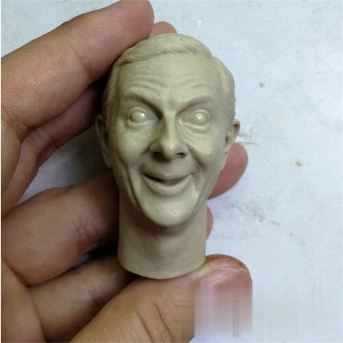 Unpainted 1/6 Scale Classic Giggle Bean Head Sculpt Model For Action Figure Dolls Soldier Accessories Painting Exercise No.119