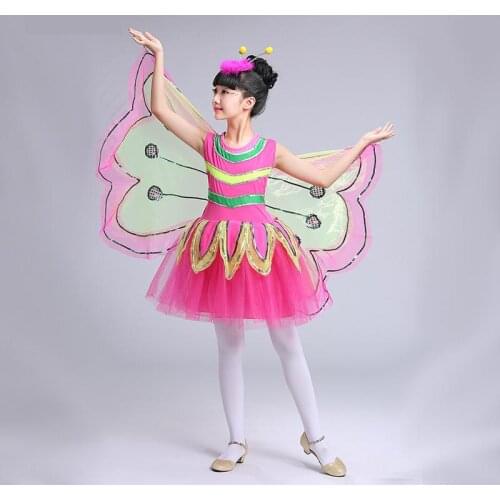2019 New Kids Performance Dancing Clothes Girls Bee Butterfly Tutu Dress Ballet Dance Costumes Children Fairy Ballet Stage Wear