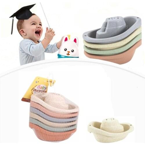 2021 NEW Baby Stacking Cup Toys Funny Early Educational Baby Toys Rainbow Stacking Tower Toys Baby Bath Toys Children Gift