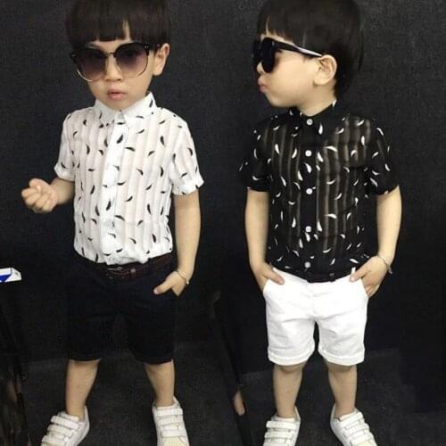 New Toddler Outfits Boy Shirt And Shorts 2- 10 old Children Tracksuit Summer Kids Clothes 9ST048