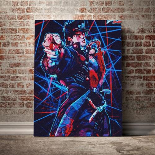Anime JoJo Jotaro Kujo fanart Poster Canvas Wall Art Decoration prints for living Kid Children room Home bedroom decor painting
