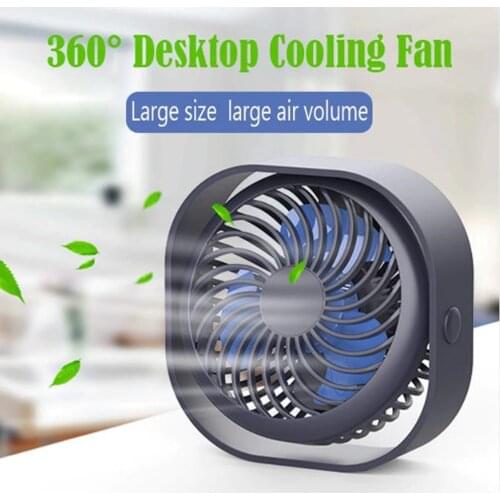 LUCOG Mini USB Desktop Fan 3 Speed Personal Portable Cooling with 360 Rotation Adjustable Angle for Office Household Traveling