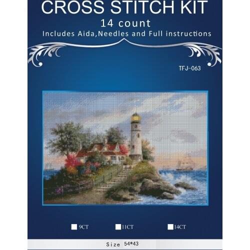 Needlework,DIY DMC 14CT unprinted Cross stitch Embroidery,The Snow City home arts Counted White canvas Cross-Stitching 4