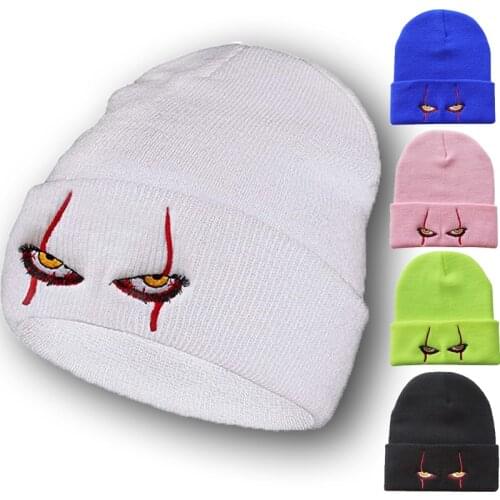New Arrivals Kids Horror Eyes Hat Knitted Hat Warm Beanies Cap Skullies Bonnet for Boys Girls 5 Colors Children Caps 1Pc