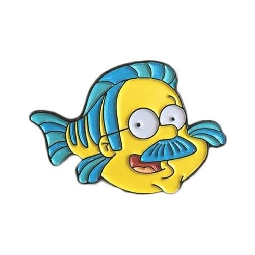 Fabulous NED FLOUNDERS ENAMEL PIN