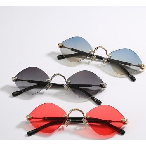 JackJad 2021 Classic Luxury Diamond Rimless Style Gradient Sunglasses Vintage ins Brand Design Sun Glasses Oculos De Sol 50716