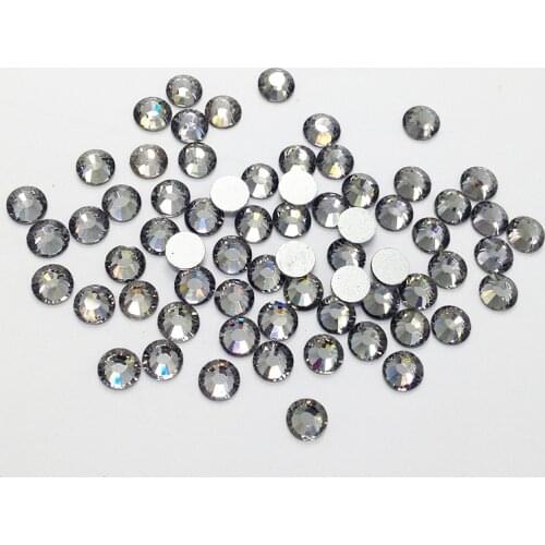 SS3-SS30 Crystal Non Hotfix Rhinestones Black Diamond Flatback Rhinestone 3D Nail Art Decoration Gems
