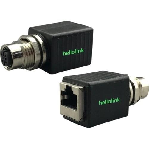 M12 to RJ45 Ethernet extension connector