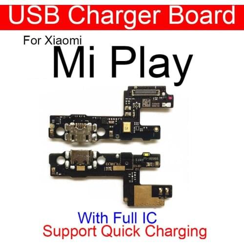 USB Charger Board With Mic Microphone For Xiaomi Mi Play Charging Port PCB Flex Connector Board Mobile Replacement Parts
