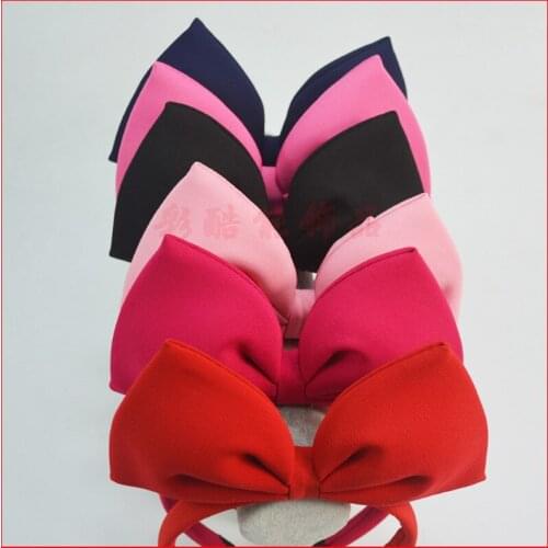 Hair Big Bows Headband Big Red Bow Hair Band Snow spins cloth art pure handmade Band Hair Accessories For Party Act Out
