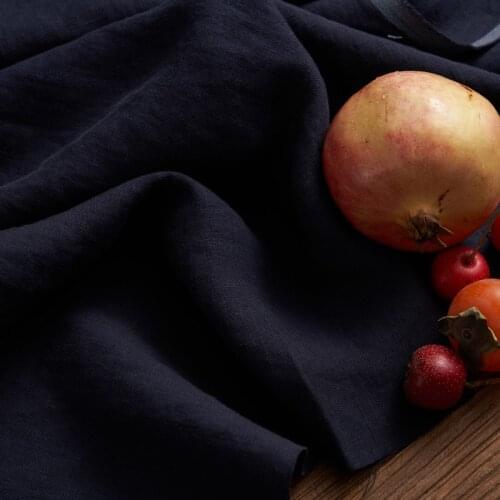 High quality pure flax fabrics High density dyed stone washing tissu Coat robe Dress Shirt Custom fabric