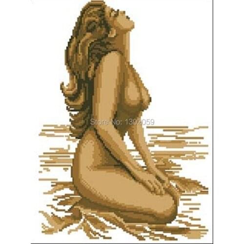 High Quality Avilable Embroidery Cross Stitch Kit Seaside Angel 18CT/16CT/14CT/11CT/9CT