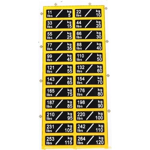 1sheet Weight Sticker Labels for Gym Equipment Accessories Power Equipment Label