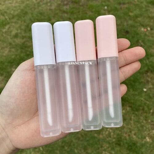 10PCS 6ml Lip Gloss Empty Plastic Tubes Refillable Bottles Lip Glaze Container Sample Vials Pink White Packing Bottles