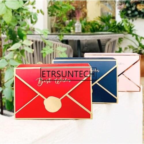200pcs European Creative Envelope Candy Box Wedding Party Favors Chocolate Paper Gift Box 14.8x9.8x5cm