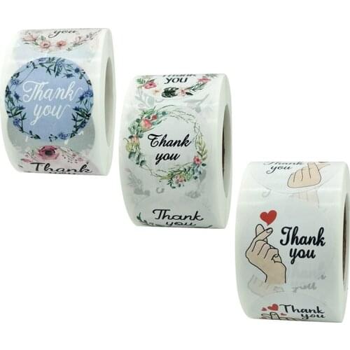 500Pcs/Roll 1.5 Inch Sealing Stickers Flower Sticker Envelope Sealing Label Round Paper Sticker Handmade Gift Packaging Sticker