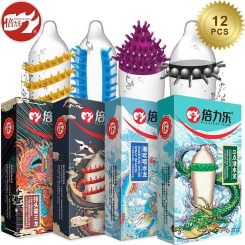 Beilile 3PCs Mustache Condoms Long Tentacles Stimulation Penis Cock Sleeve Erotic Goods Spike Condom Sex Products For Adults