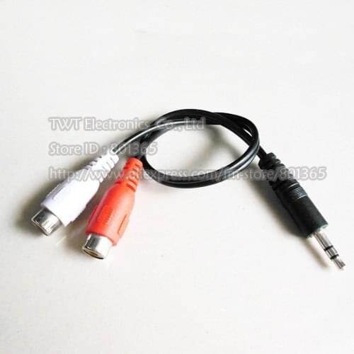 Free shipping 3.5mm 1/8 stereo male mini jack to female 2 RCA adapter 5Qty
