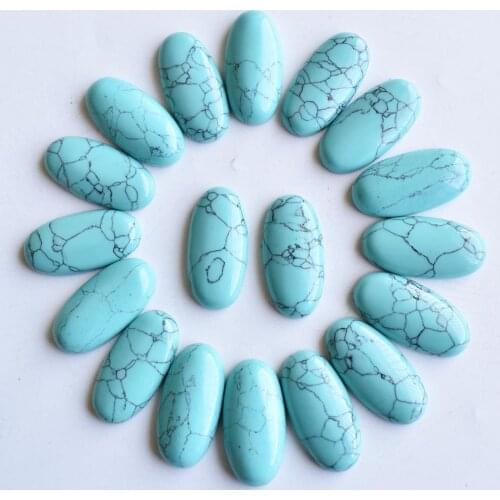 Wholesale 20pcs/Lot good quality Turquoises oval shape cab cabochons for Jewelry Accessories beads 15x30mm free shipping
