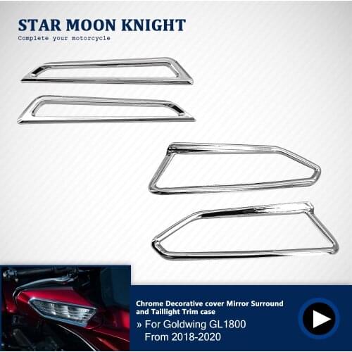 For HONDA Goldwing GL1800 2018+ up Motorcycle Chrome Decorative cover Mirror Surround and Taillight Trim case