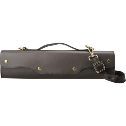 HK.LADE Leather and Non-Woven 16/17 Hole Flute Box Universal Fabric Portable Flute Bag for Flute Case Storage