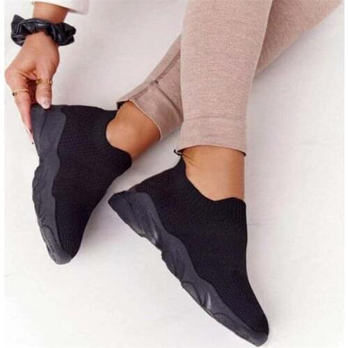 Breathable Mesh Sneakers Women Ladies Solid Color Slip-On Sneakers Female Casual Sport Shoes 2021 Fashion Mujer Shoes