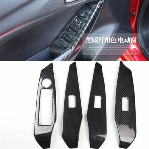 For Mazda 6 Atenza 2014-2015 Left/Right Hand Drive 4PCS ABS Car Door Window Lift Switch Buttons Cover Molding Car Styling